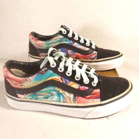 Vans Old Skool Watercolor Skate Low Top Sneakers 6 - Picture 1 of 7